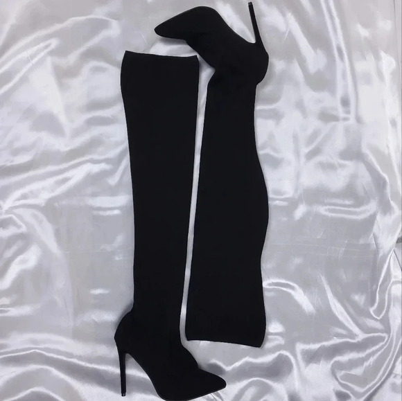 Sergio Todzi Knee Length Stiletto Sock Boots UK 40 - Picture 1 of 11